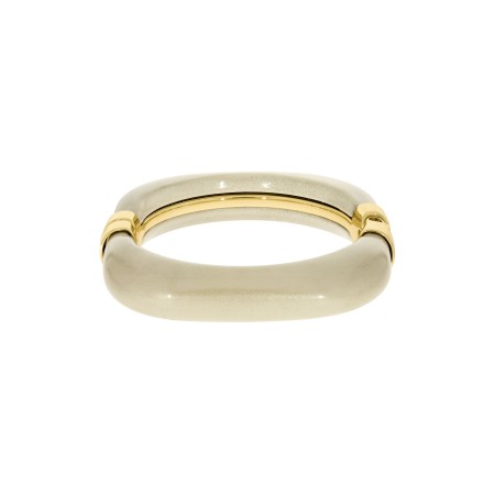 Bracelete Quadrado Dourado com Pérola 78mm