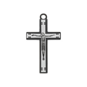 Pingente Crucifixo Preto Fosco 39mm