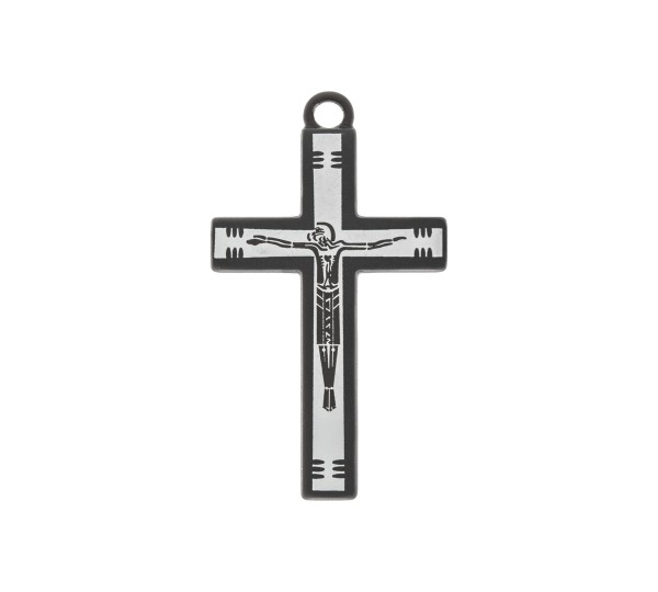 Pingente Crucifixo Preto Fosco 39mm