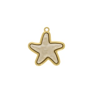 Pingente Estrela-do-Mar Ouro com Pérola 34mm