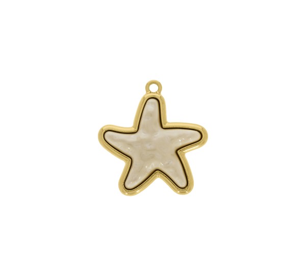 Pingente Estrela-do-Mar Ouro com Pérola 34mm