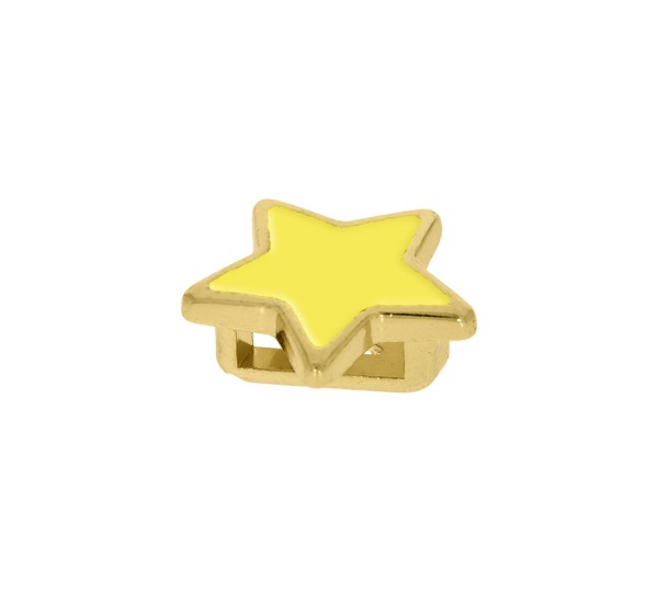 Passador Estrela Ouro com Resina Amarela 16mm