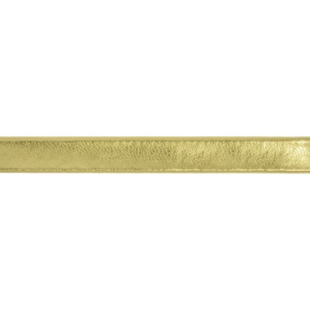 Tira Achatada de Couro Sintético Dourada 10mm