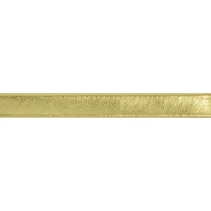 Tira Chata Dourada de Couro Sintético Liso 10mm