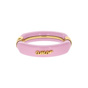 Pulseira Amor Ouro com Rosa 78mm