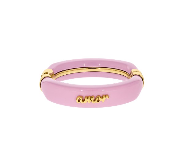 Pulseira Amor Ouro com Rosa 78mm