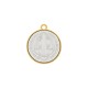 Pingente Medalha São Bento Ouro com Branco 30mm