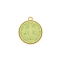 Pingente Medalha São Bento Ouro com Verde Lima 30mm