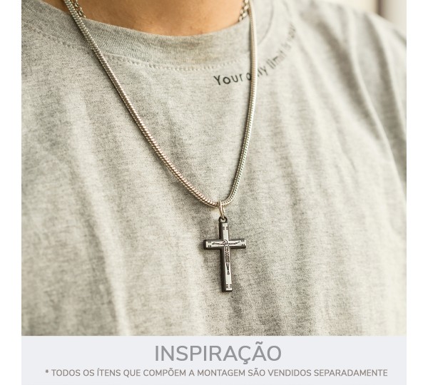 Pingente Crucifixo Preto Fosco 39mm