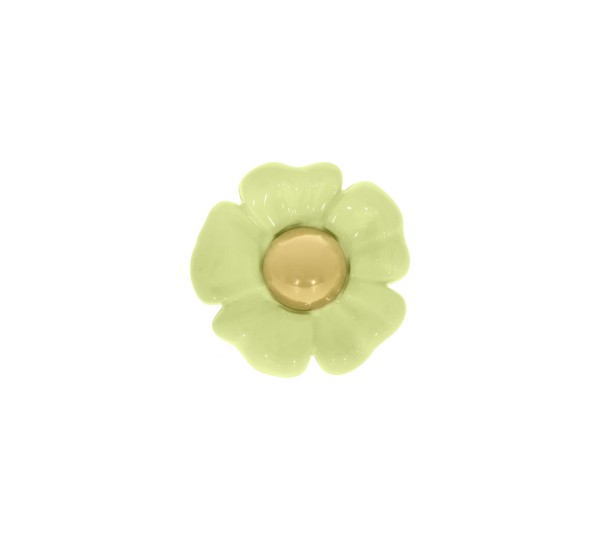 Base para Brinco Flor Ouro com Verde Lima Suave 25mm