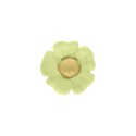 Base para Brinco Flor Ouro com Aplique Verde Lima Suave 25mm