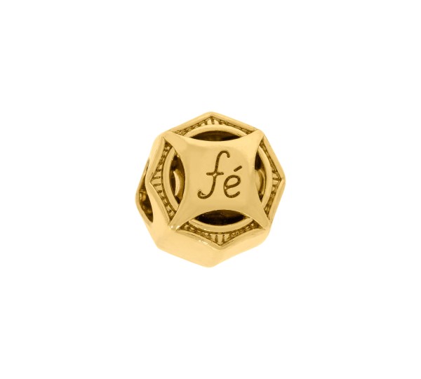 Passador Fé Ouro com Strass 13mm