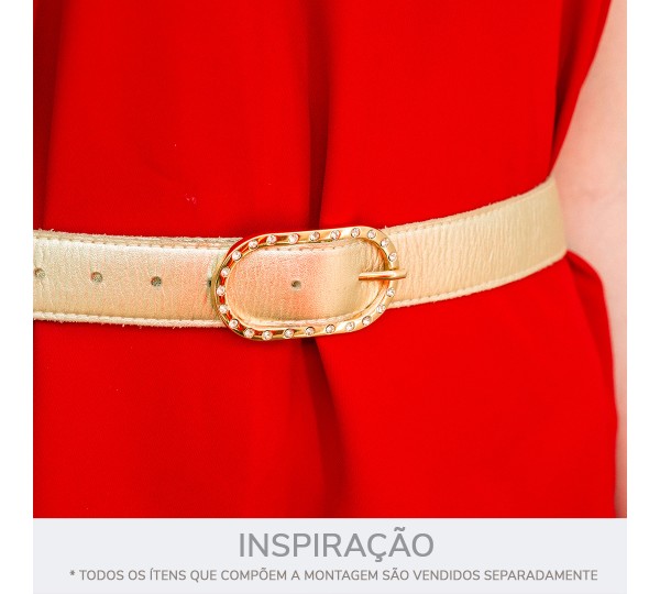 Fivela Ouro com Strass 72mm