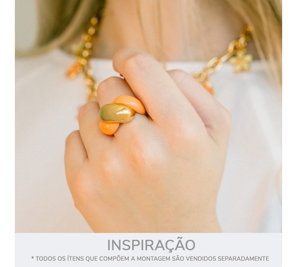 Anel de Corda Laranja com Ouro N° 19