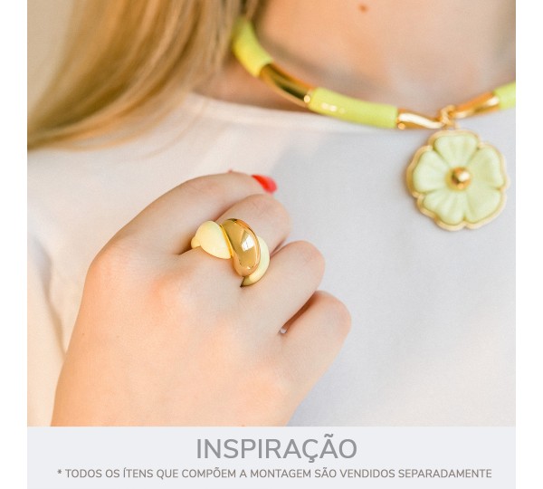 Anel de Corda Verde Lima e Ouro N° 19