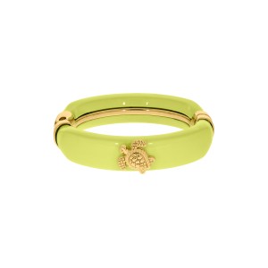 Pulseira Tartaruga Ouro com Acrílico Verde Lima Intense 78mm