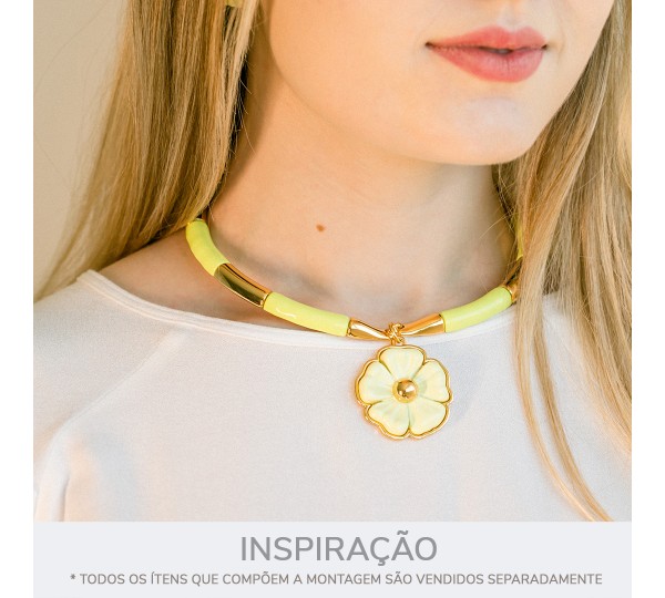 Base para Colar Ouro com Verde Lima 123mm