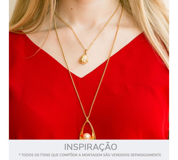 Pingente Pedra Orgânica Ouro 20mm