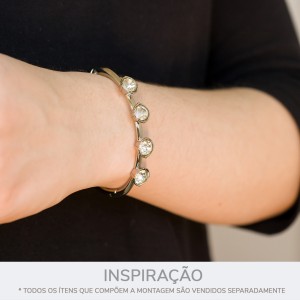 Pulseira Níquel com Strass 67mm