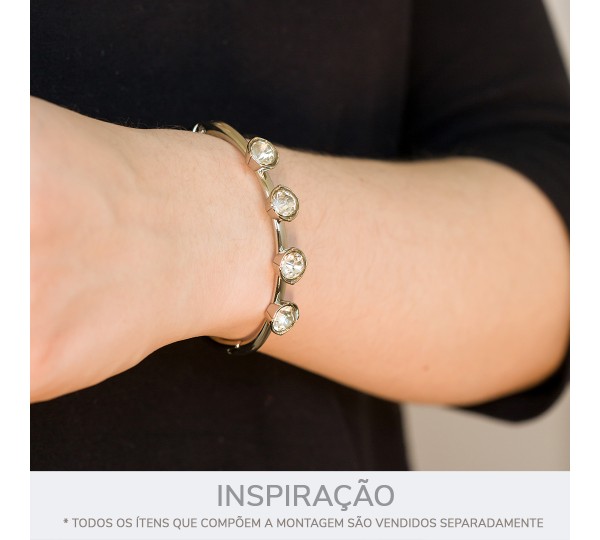 Pulseira Níquel com Strass 67mm