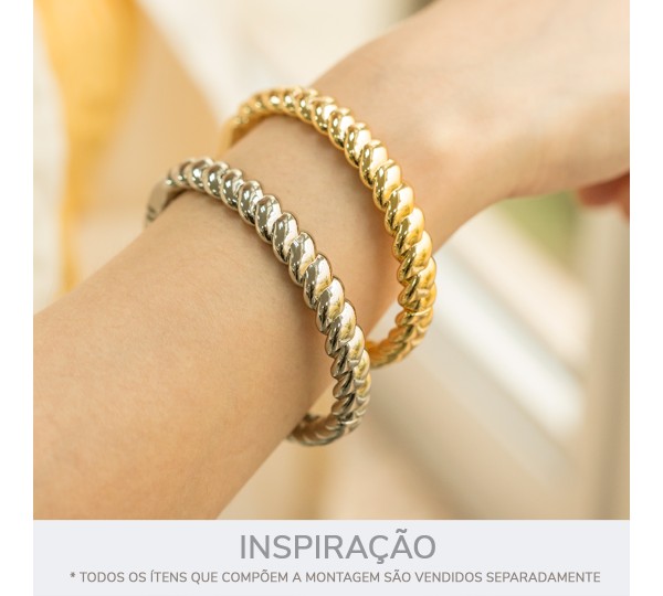 Pulseira Trançada Ouro 72mm