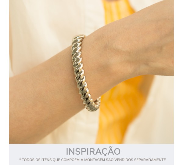 Pulseira Trançada Níquel 72mm