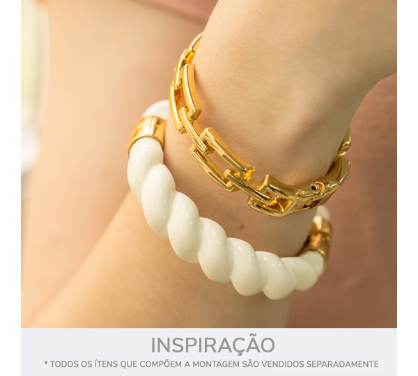 Bracelete Dourado Vazado 70mm