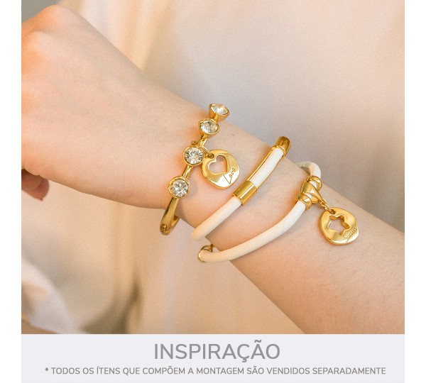 Pulseira Ouro com Strass 67mm
