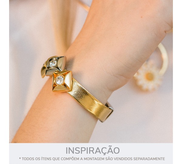 Tira Chata Dourada 10mm