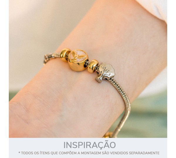 Berloque Espírito Santo Ouro com Pérola 13mm