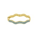 Pulseira Onda Ouro com Glitter Azul 68mm