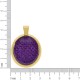 Pingente Medalha Oval Ouro com Glitter Violeta 45mm