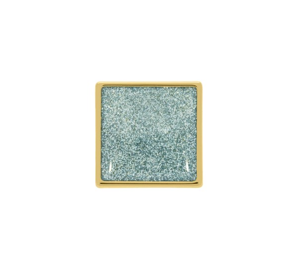 Passador Ouro com Glitter Azul 26mm