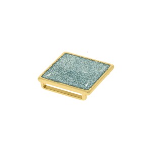 Passador Ouro com Glitter Azul 26mm