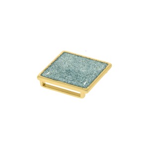 Passador Ouro com Resina Azul 26mm
