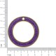 Pingente Argola Ouro com Glitter Violeta 48mm