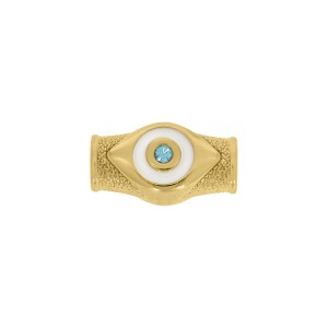 Passador Olho Grego Ouro com Resina e Strass 19mm