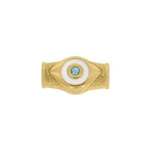 Passador Olho Grego Ouro com Resina e Strass 19mm