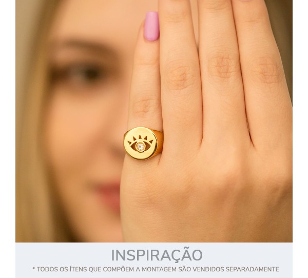 Anel Olho Grego Ouro com Strass N° 13