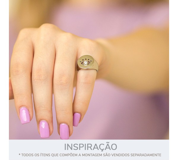 Anel Olho Grego Níquel com Strass N° 13