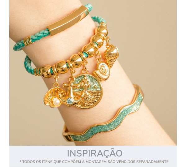 Pingente Concha do Mar Ouro com Pérola 18mm
