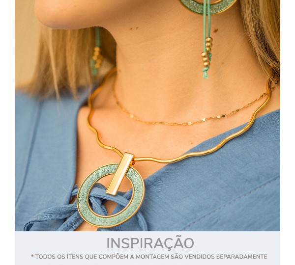 Base para Colar Ondulada Ouro 141mm