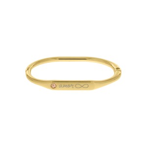 Pulseira Amor Infinito Ouro com Strass 69mm