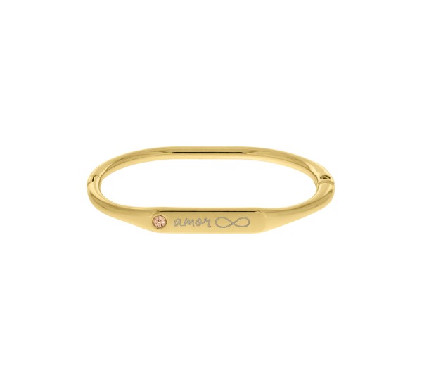 Pulseira Amor Infinito Ouro com Strass 69mm