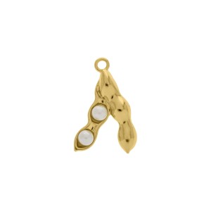 Pingente Soja Ouro com Pérola 31mm