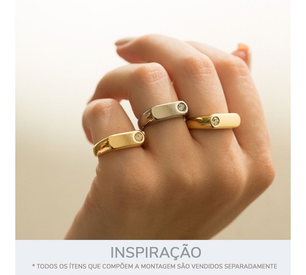 Anel Níquel com Strass N° 17