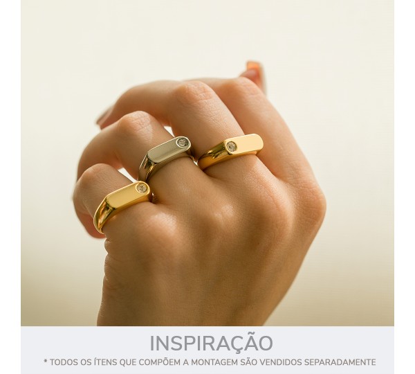 Anel Ouro com Strass N° 17