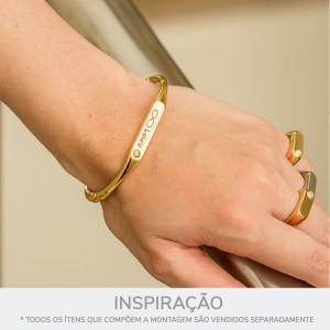 Pulseira Amor Infinito Ouro com Strass 69mm