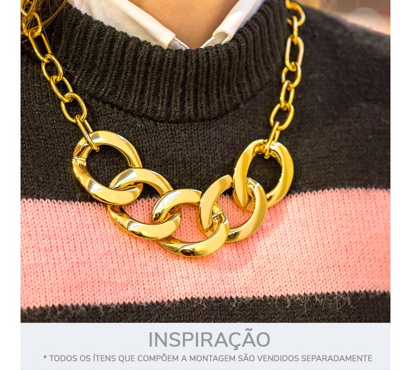 Argolas Montadas para Colar Ouro 142mm