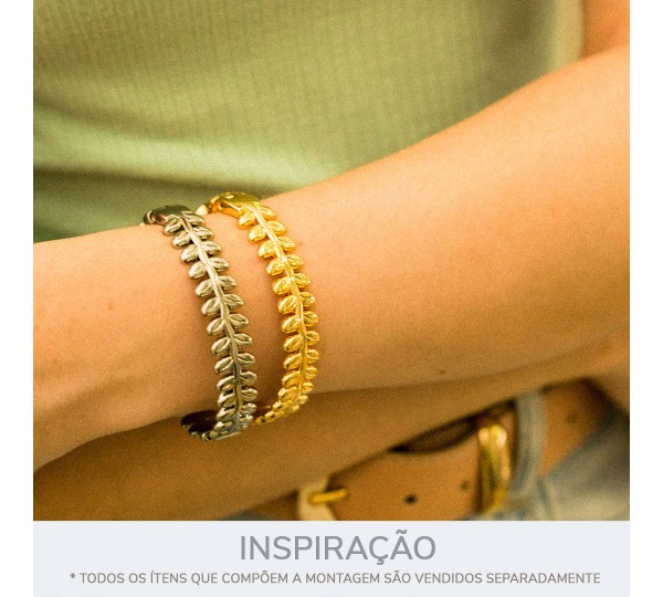 Pulseira Ramo de Folhas Níquel 67mm